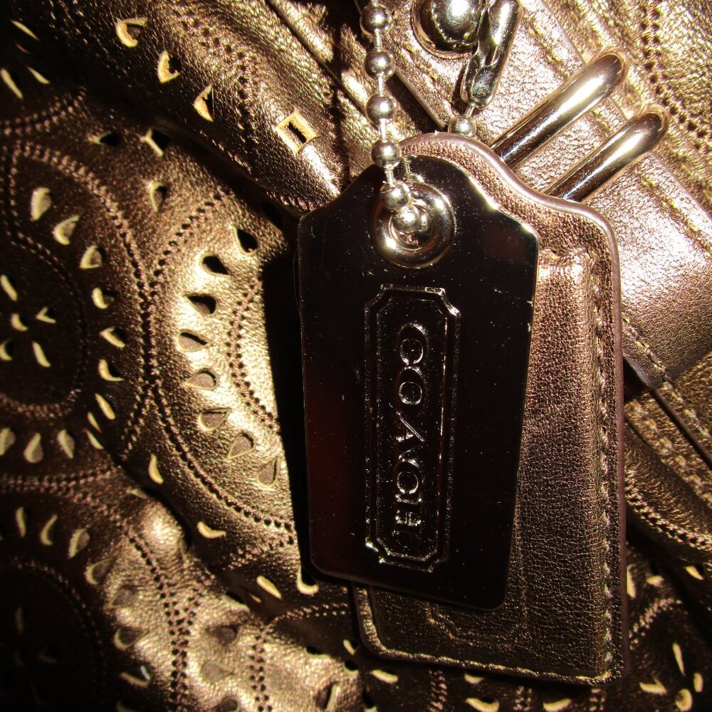 Coach Madison Sophia Bronze Lasercut Satchel - Picture 5 of 11